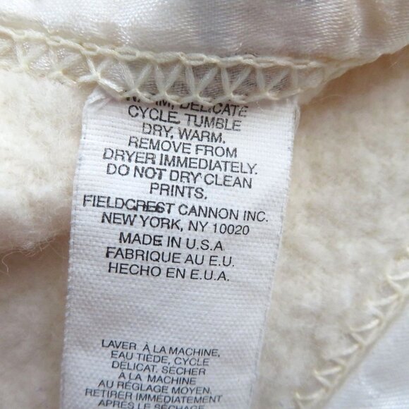 Vintage Fieldcrest Cannon Twin Acrylic Blanket Satin Trim 76"x84" Cream USA Made - Picture 6 of 8